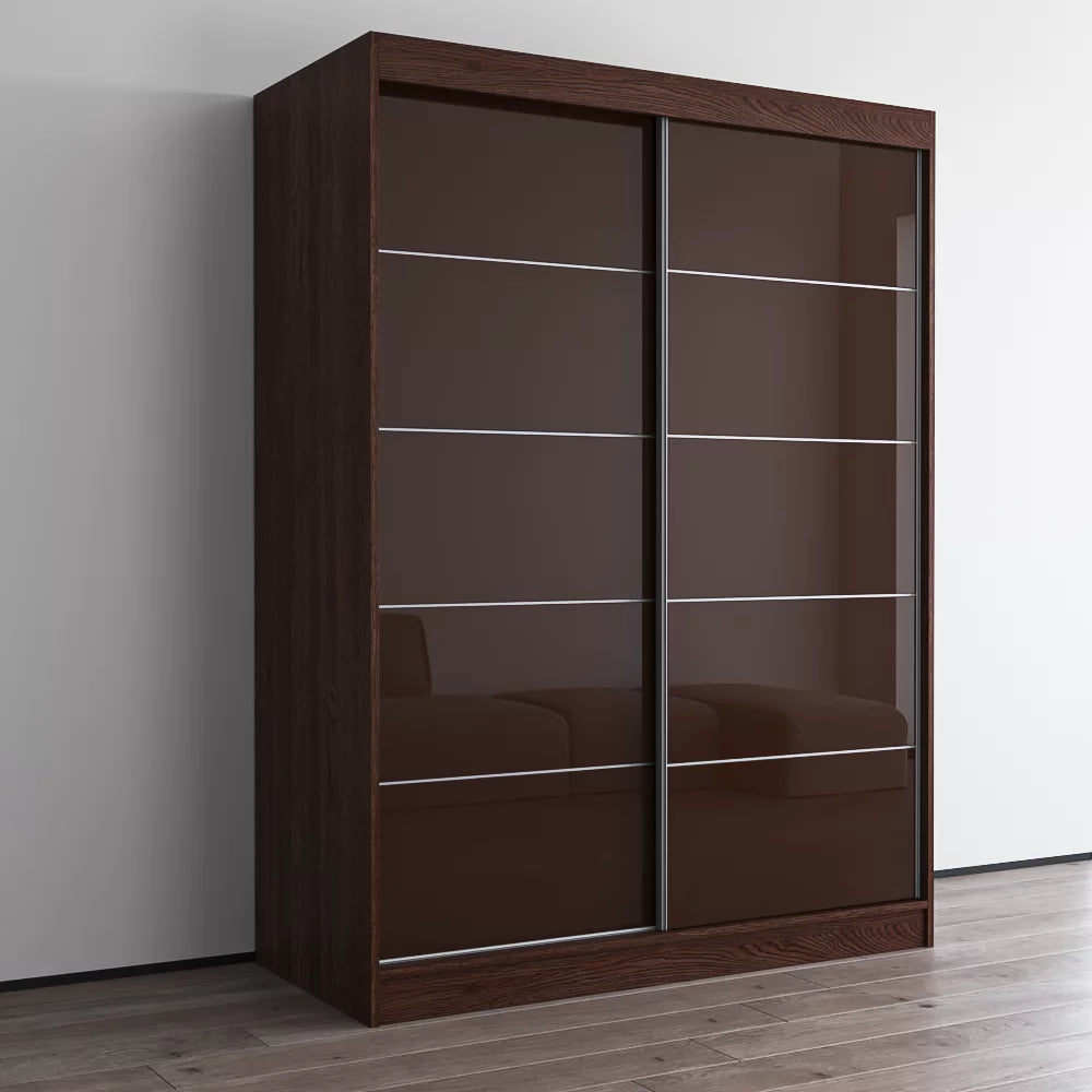 2 Door 59" Wide High Gloss Wardrobe Armoire A5085