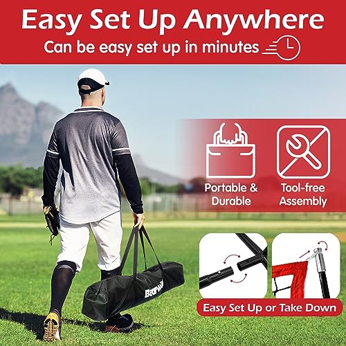 7x7ft Baseball Softball Pitching Net with Carry Bag T858607