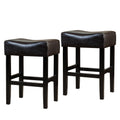 Brown Bonded Leather Backless Counter Stool Set of 2 X765606