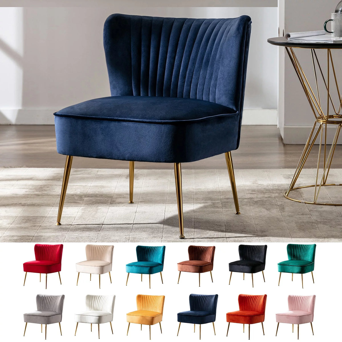Green Velvet Upholstered Accent Chair R283
