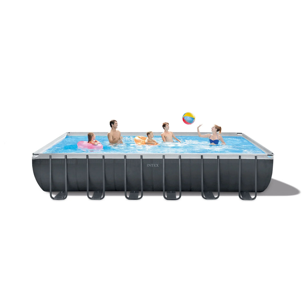 24' x 12' x 52 Rectangular Frame Swimming Pool with Pump B8056