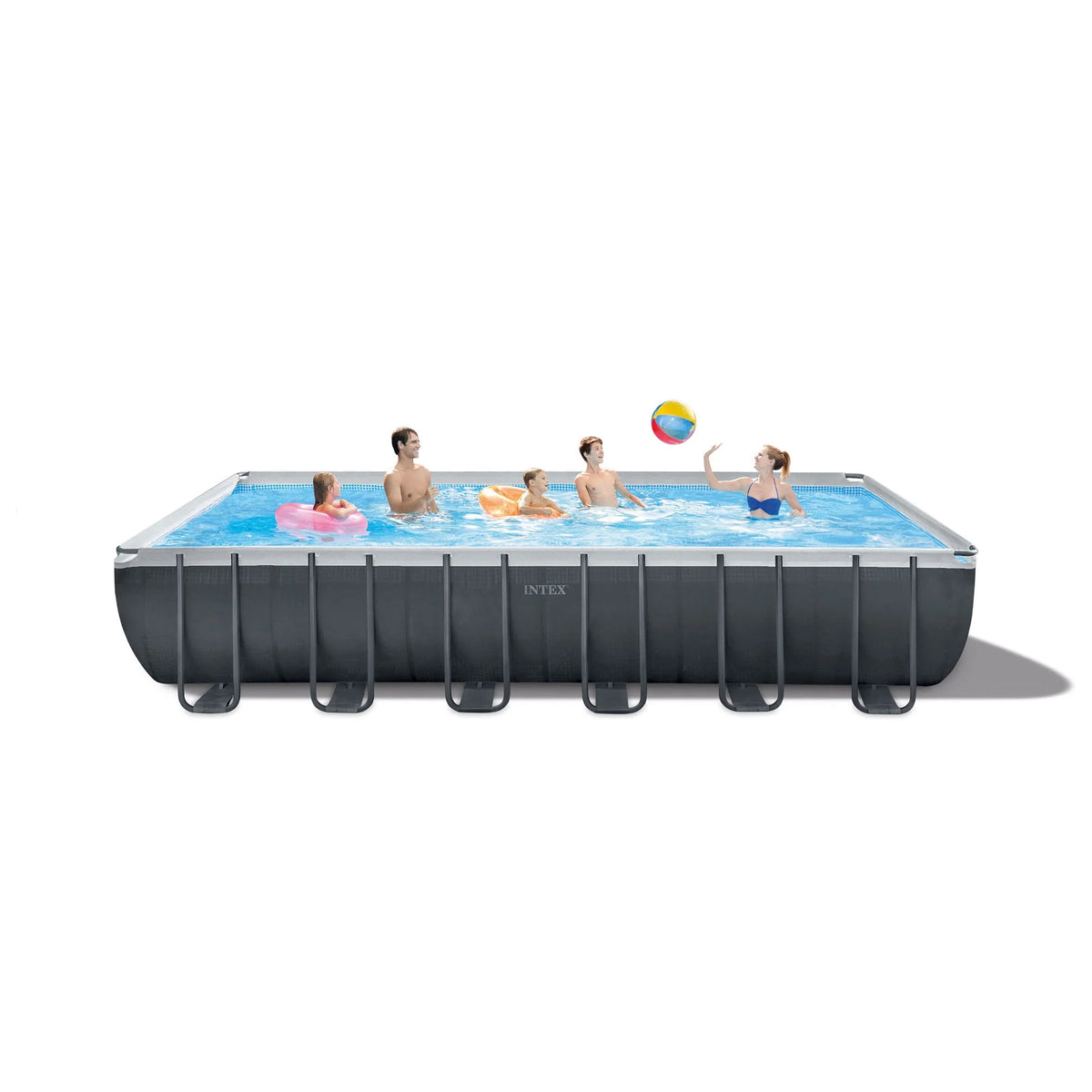 24' x 12' x 52 Rectangular Frame Swimming Pool with Pump B8056