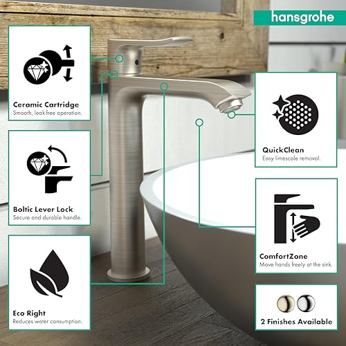 Brushed Nickel 1-Hole Bathroom Sink Faucet L4200