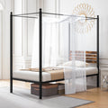 Queen Size 4-Post Canopy Metal Bed Frame M763881