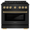 36 5.2 cu. ft. Gas Range with Convection Gas Oven in Black Stainless Steel F4076