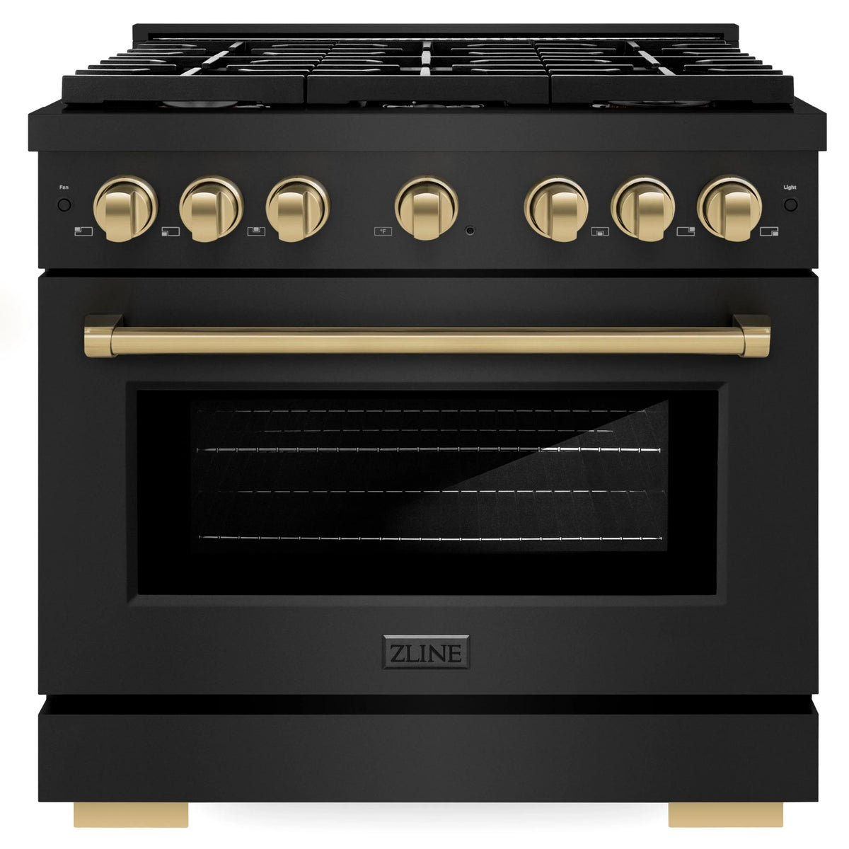 36 5.2 cu. ft. Gas Range with Convection Gas Oven in Black Stainless Steel F4076