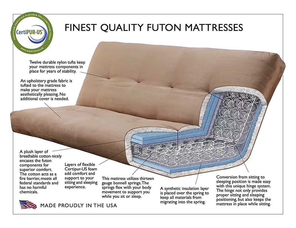 Gray Suede Fabric Mattress with Frame H813255