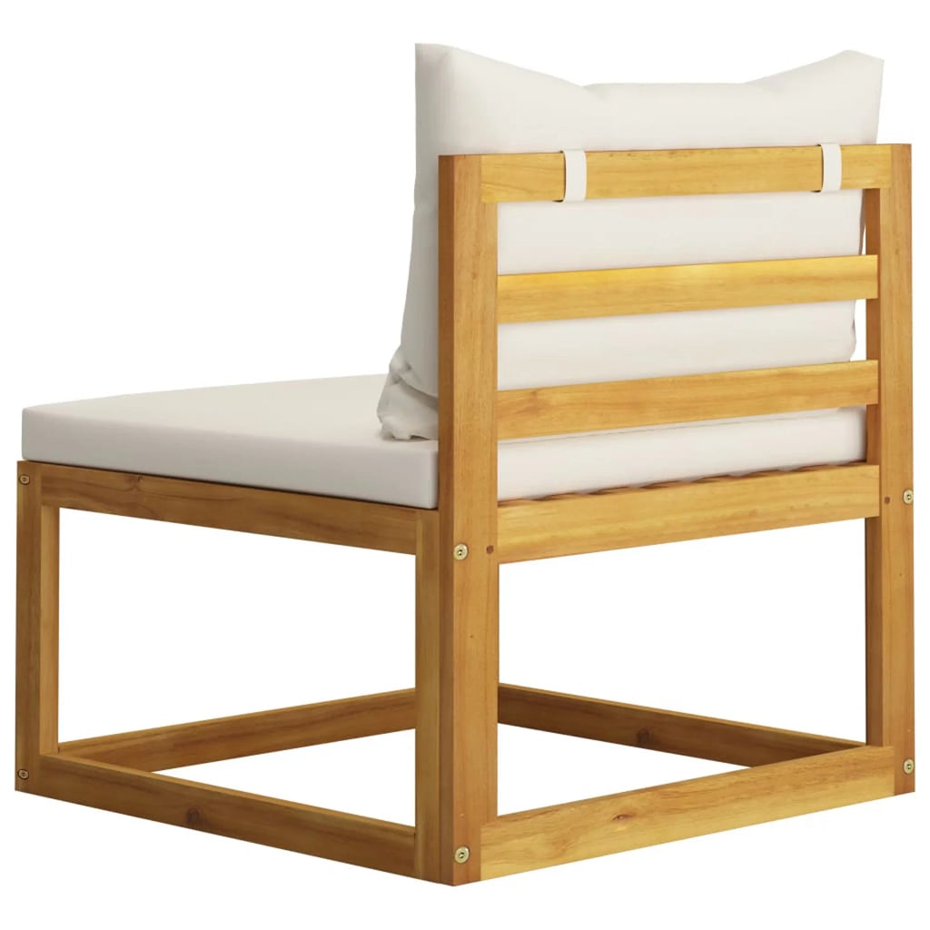 2 Piece Acacia Wood Corner Sofa Set with White Cushions H824009