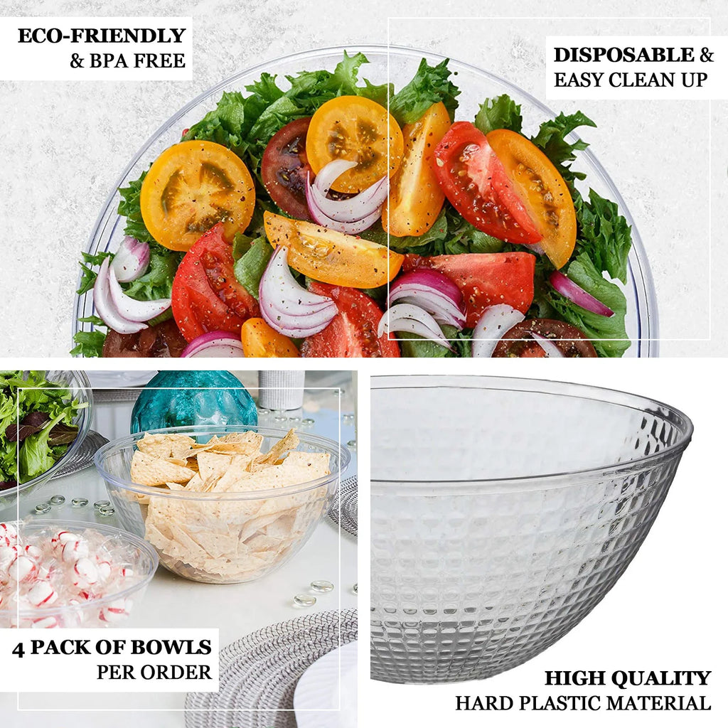 Clear 2qt Disposable Plastic Punch Bowl E54690