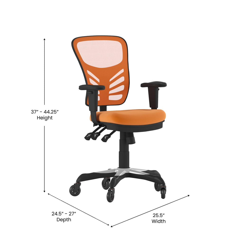 Orange Mesh Ergonomic Office Chair with Adjustable Arms R43724