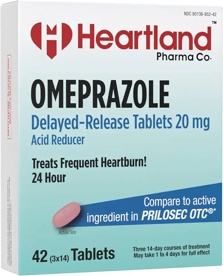 Omeprazole 20mg Delayed Release Acid Reducer Tablet 42 Count 5-Pack F271058