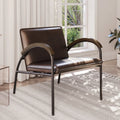 Brown Faux Leather Accent Chair W9129