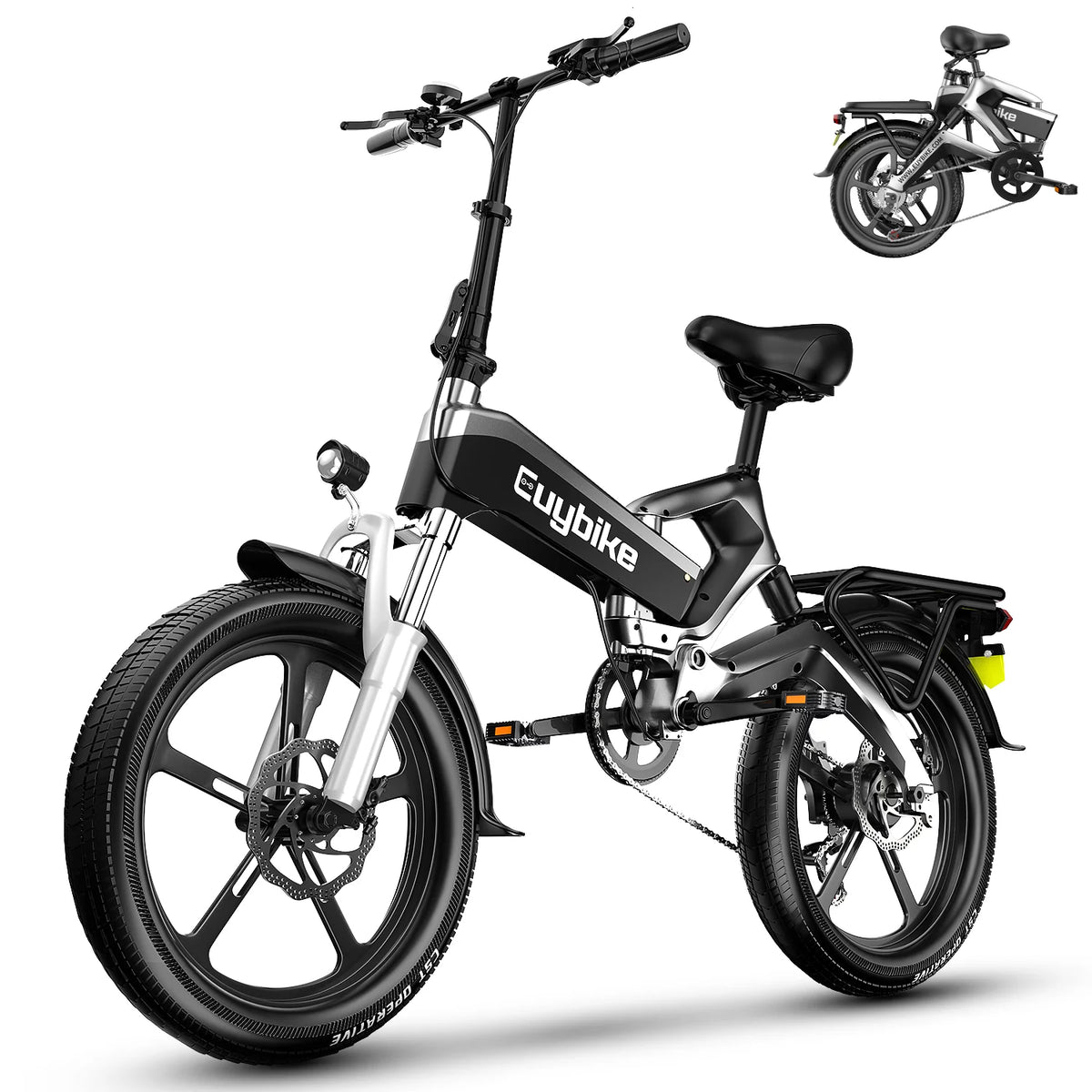 Folding Electric Bike 500W 48V 12.8AH 20'' Black U877