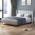 Queen Size Velvet Bed Frame with Wingback Headboard R815