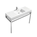 48 in. Stainless Steel Console with White Acrylic Sink Y2221