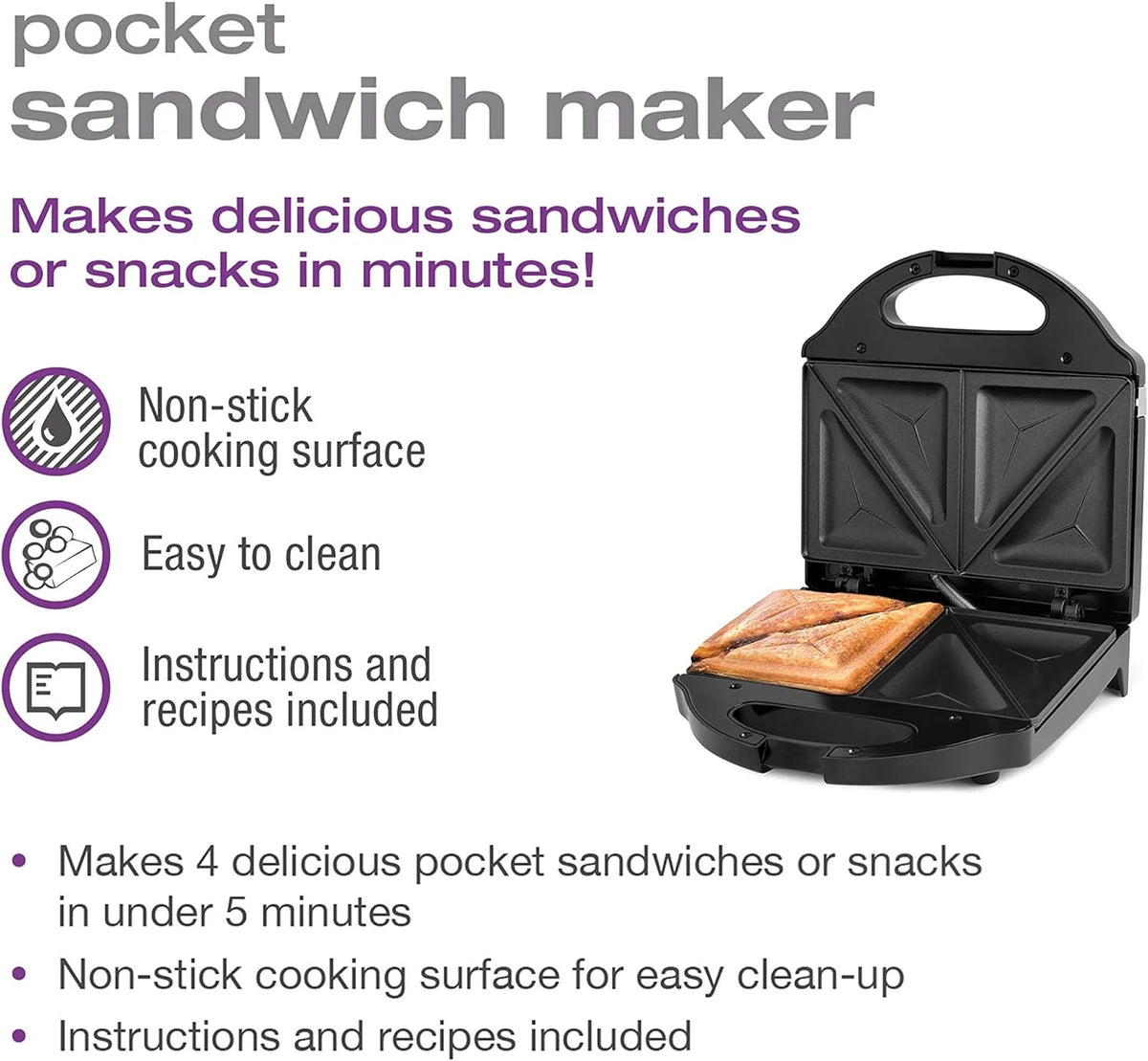Black Sandwich Maker T56656