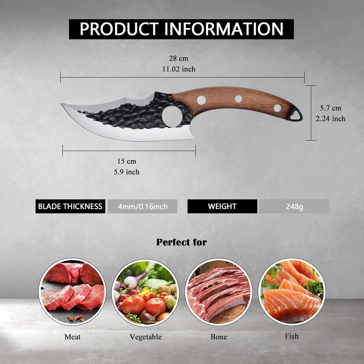 6" High Carbon Steel Viking Knife F766342