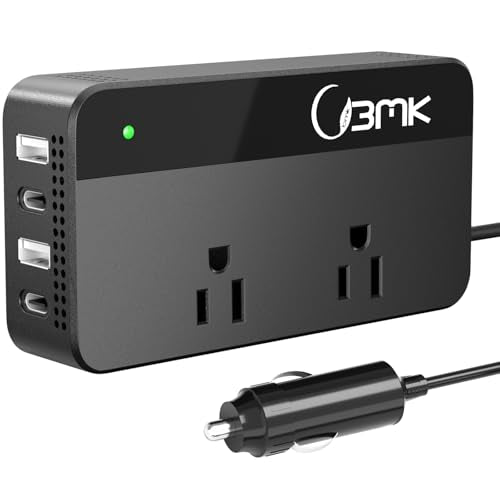 200W Car Power Inverter DC 12V to 110V AC with 4 USB Ports Black F16216