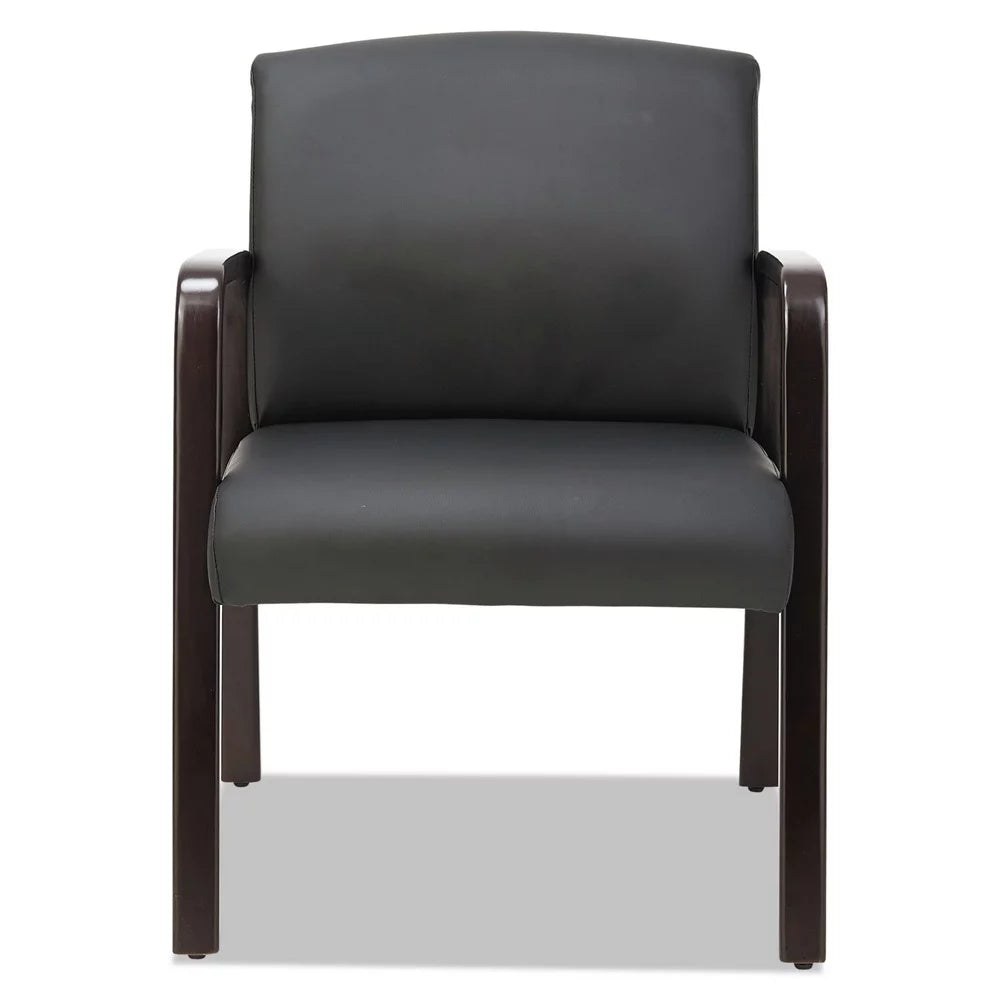 Espresso Black Leather Guest Chair V645918
