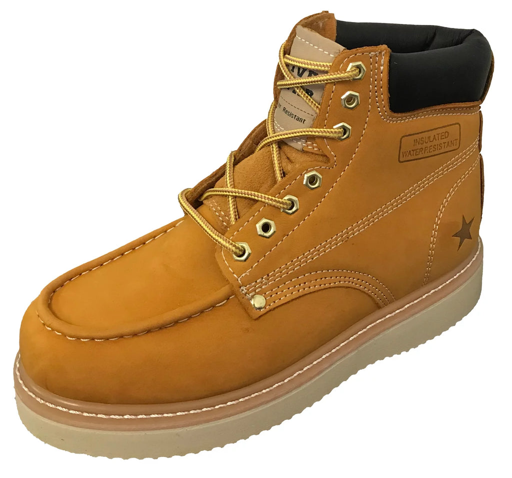 Men's Genuine Leather Moc Toe Work Boots B3582