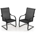 2pcs Black C-Spring Patio Dining Chairs H325