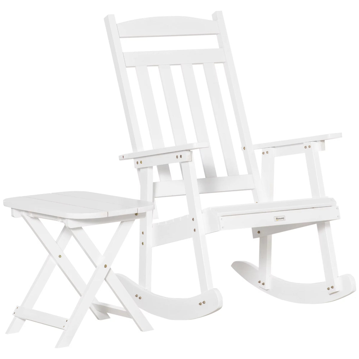 Wooden Rocking Chair Set with Foldable Table K56935