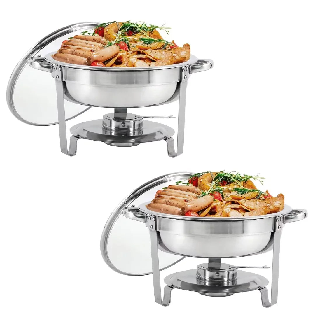 2 Pack Stainless Steel Chafing Dish Buffet Set A7578