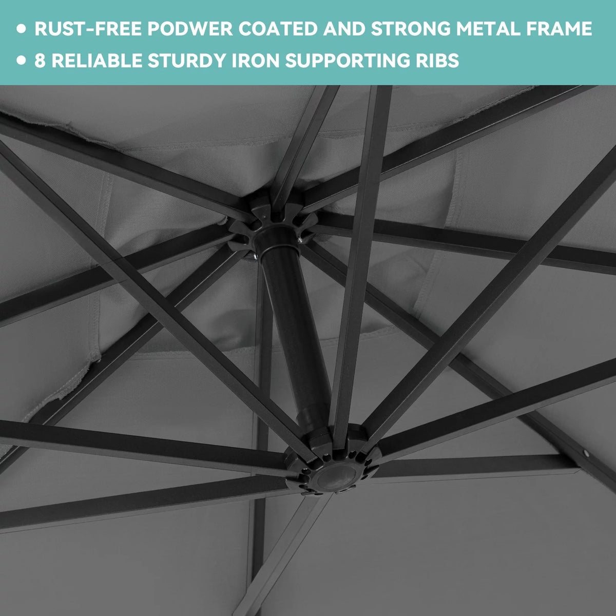 10ft Heavy Duty Offset Cantilever Patio Umbrella with Base, Gray T6416