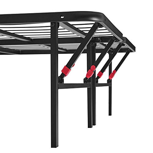 Black Twin Size Metal Platform Bed Frame with Storage A171302