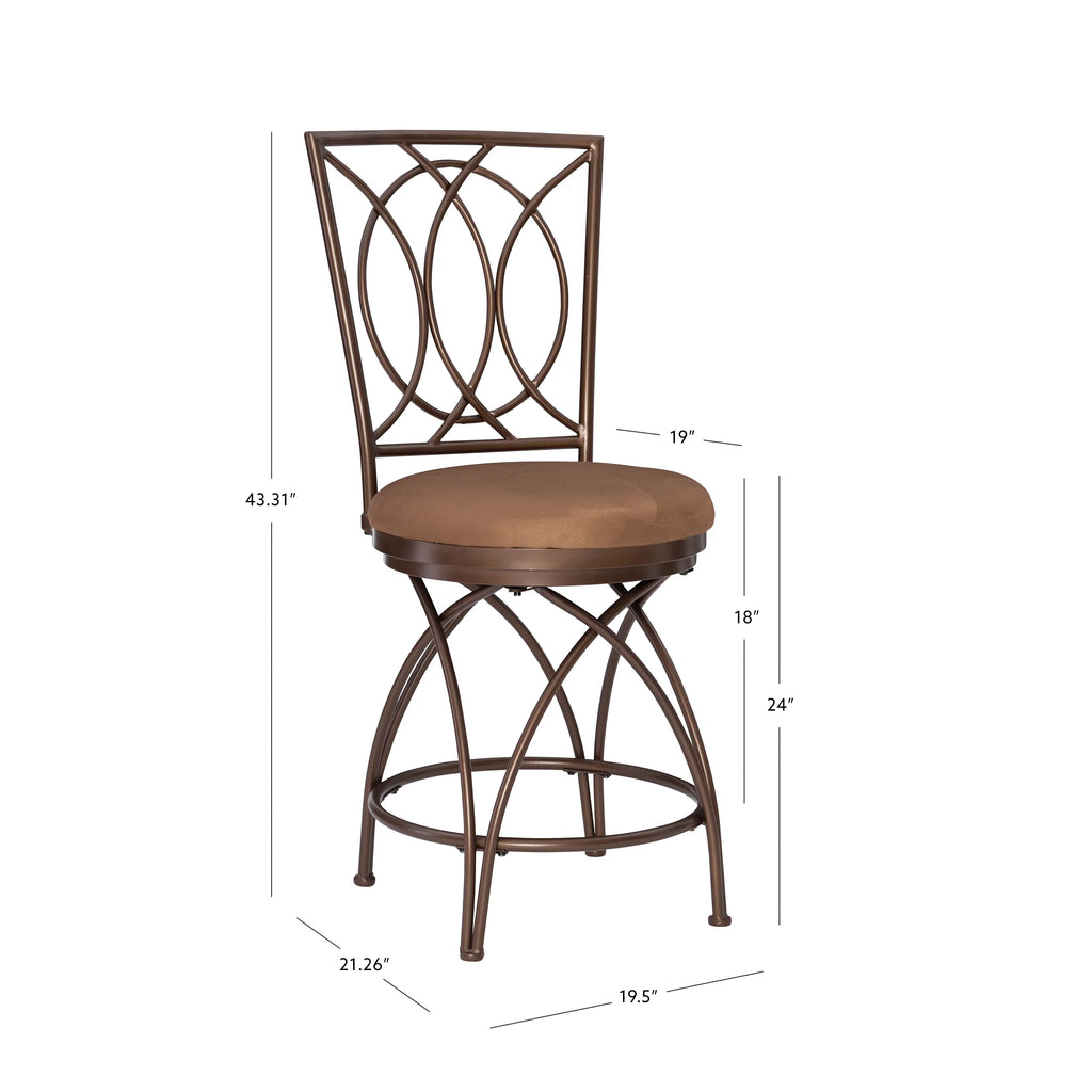 24.5" Metal Circle Back Swivel Counter Stool G695134