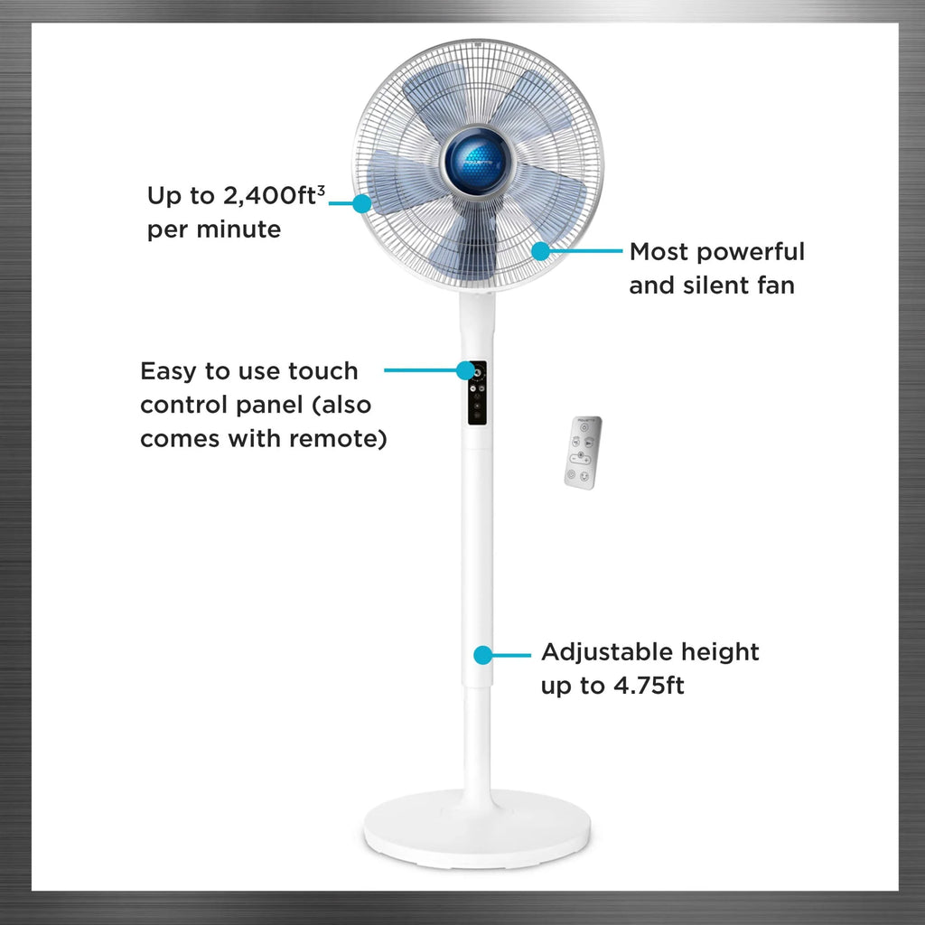 White Stand Fan with Remote Control N484