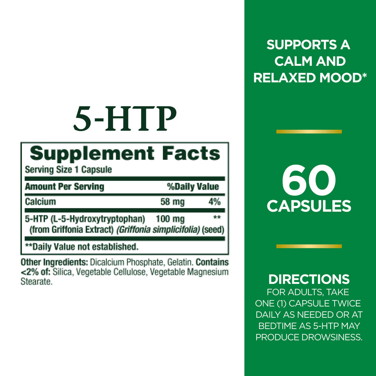 5-HTP 100 mg Capsules 60 Ct Y290532