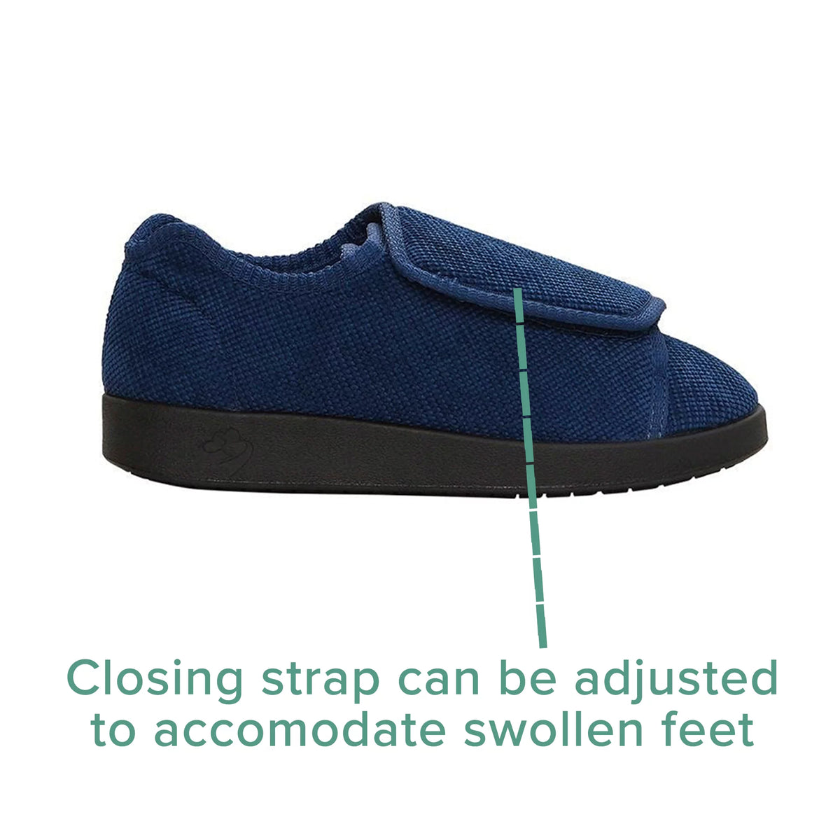 Navy Double-Extra Wide Easy Closure Slipper E197303