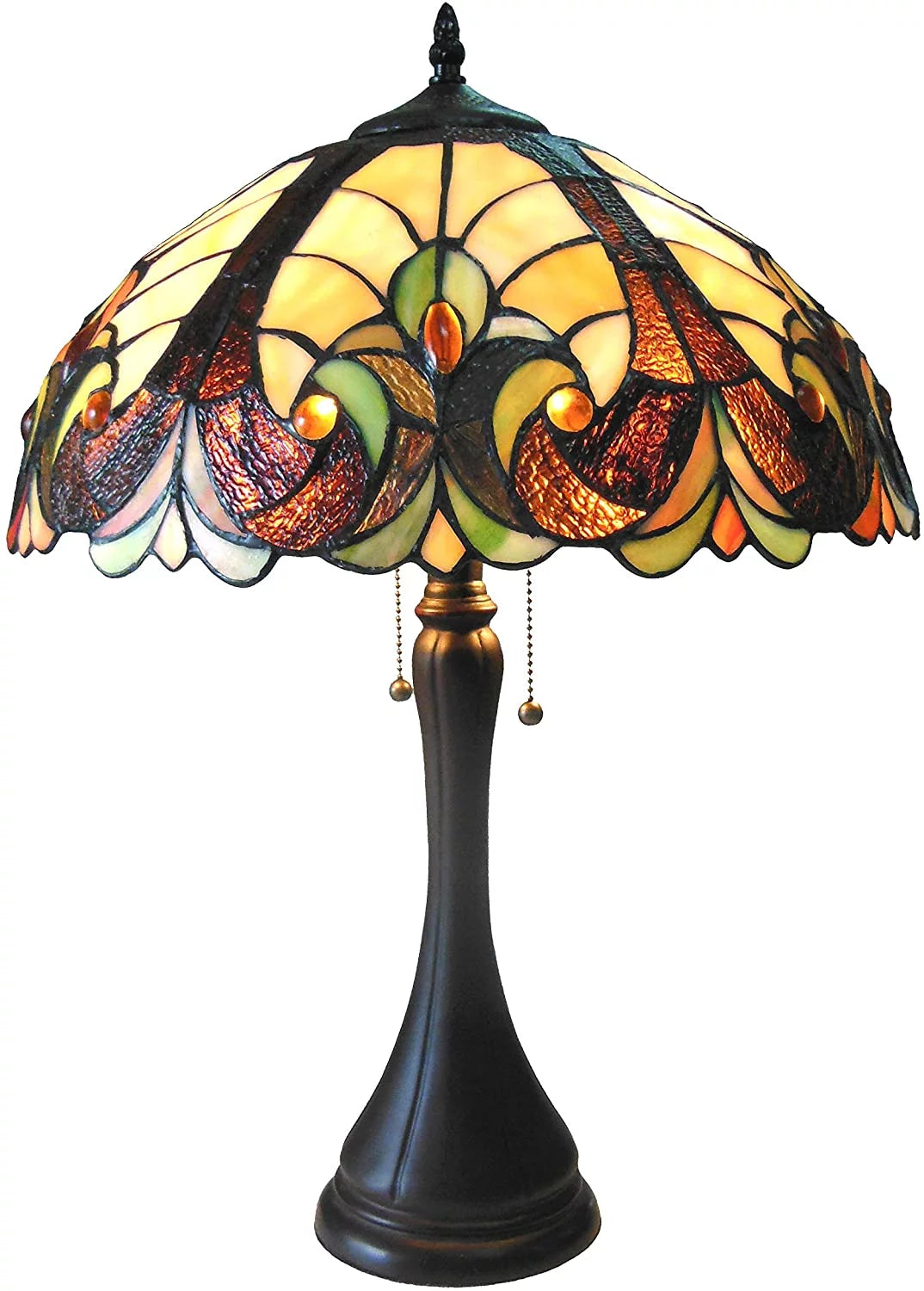 2 Light Victorian Table Lamp 16" Shade V54557