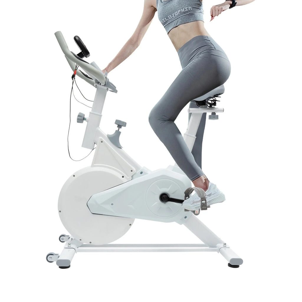 Indoor Cycling Exercise Bike White E989687