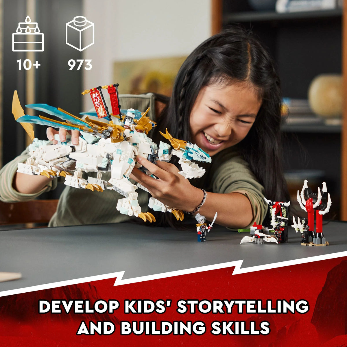 Buildable Ninja Toy with Dragon Toy and 5 Minifigures T6952
