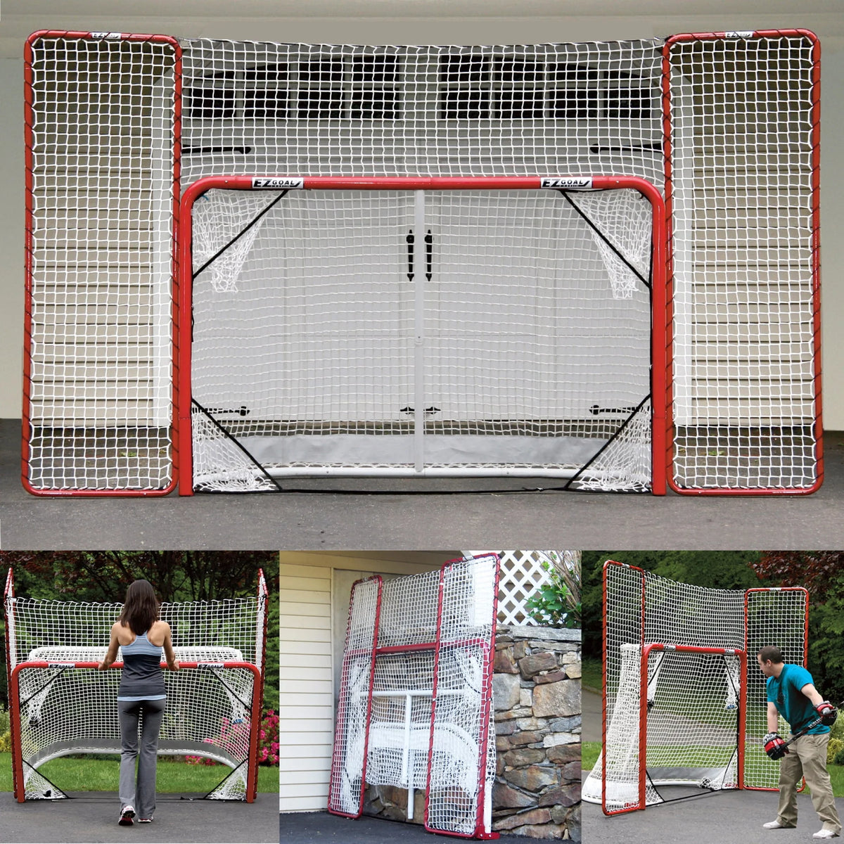 Folding Hockey Goal with Backstop and 4 Targets B8390