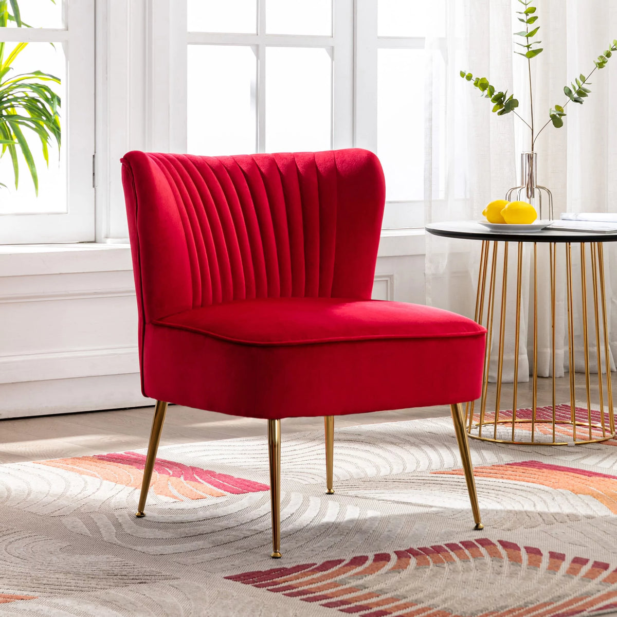 Green Velvet Upholstered Accent Chair R283