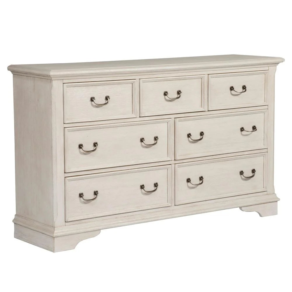 White 7 Drawer Wooden Dresser G9030