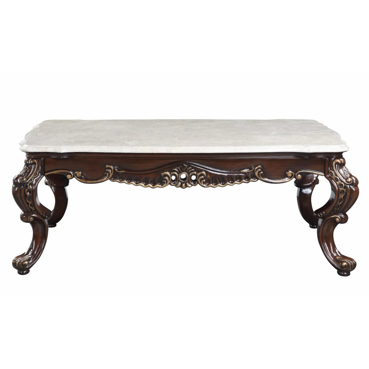 Coffee Table, Marble & Antique Oak Finish H98320