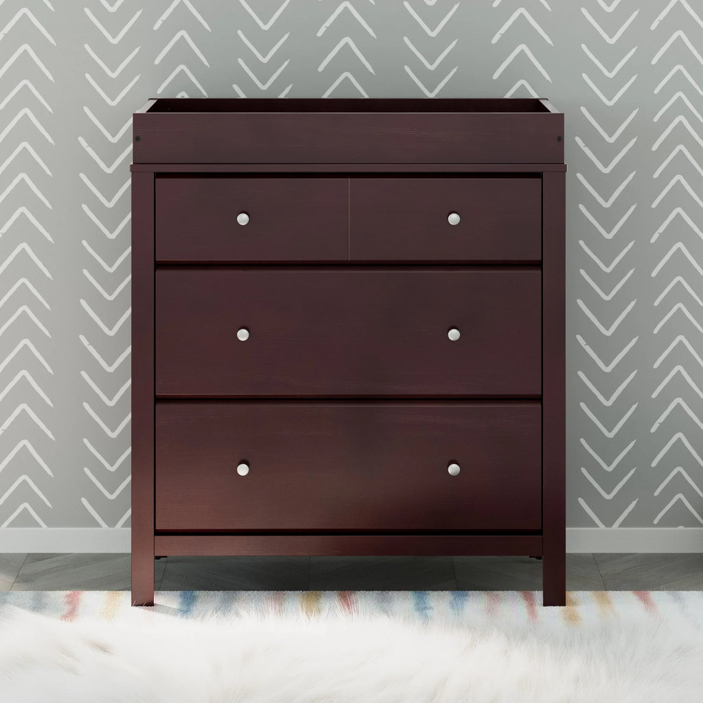 3 Drawer White Changing Dresser D399