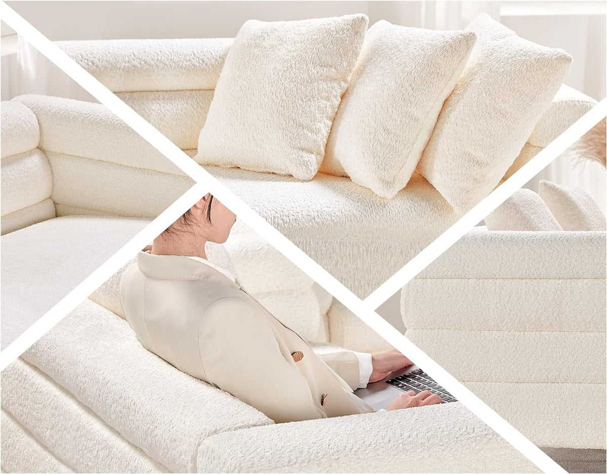 Oversize Bouclé 3 Seater Sofa E61105