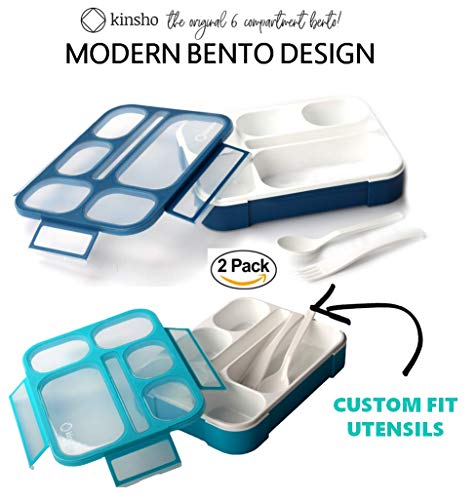 6 Compartment Bento Box Lunchbox Snack Containers, Set of 3, Pink Purple Orange J78399