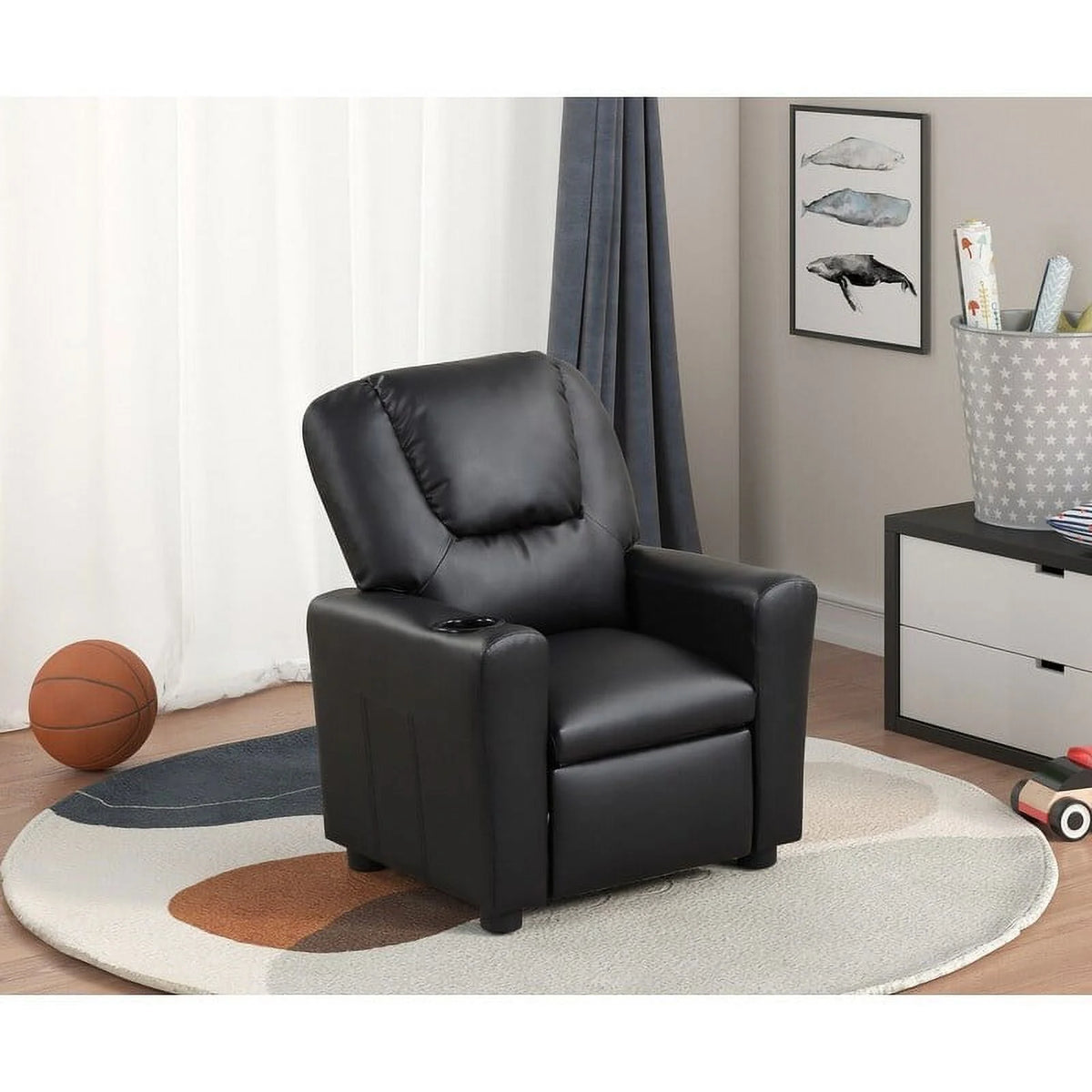 Black PU Leather Kids Recliner Chair Z771