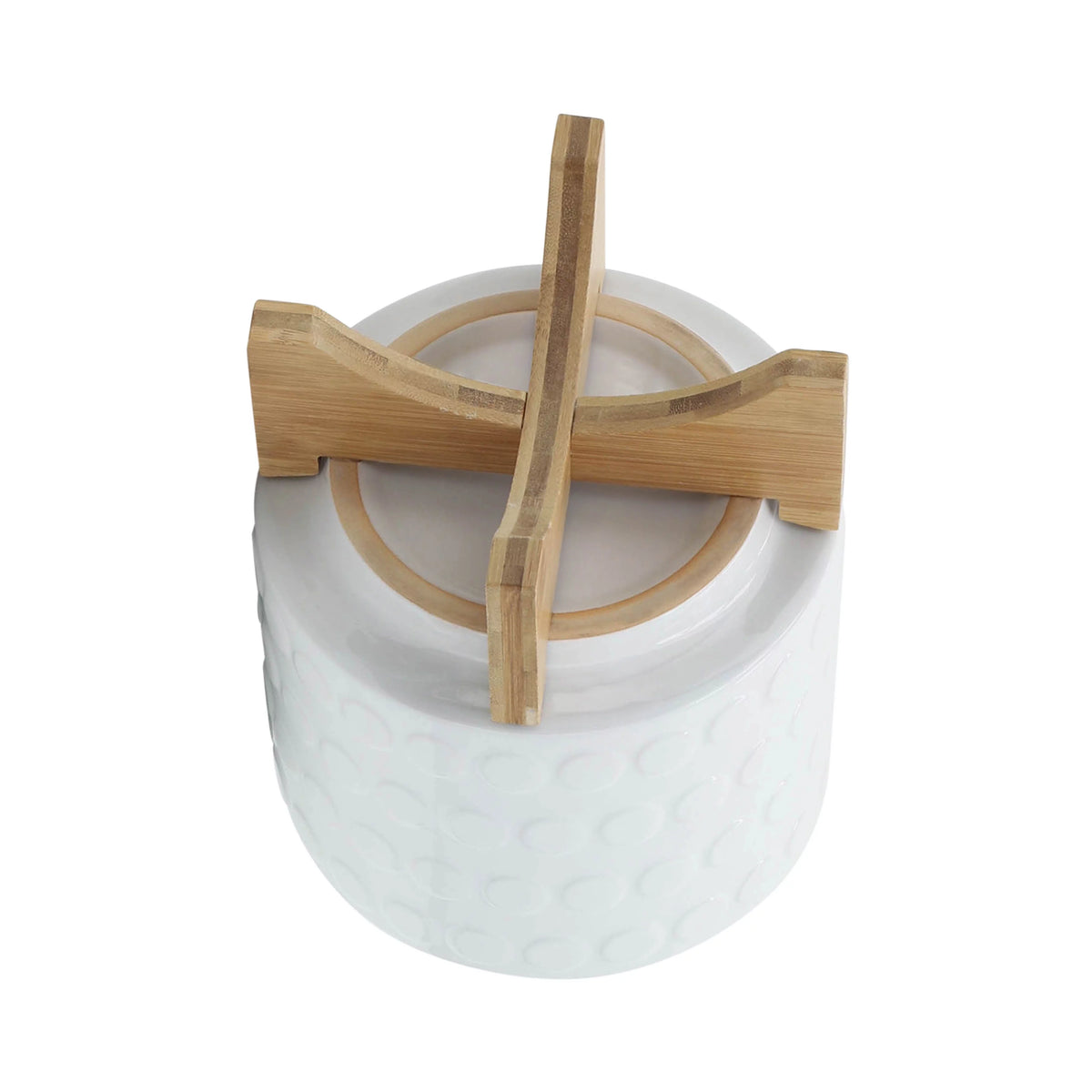 White Ceramic Round Planter L6411