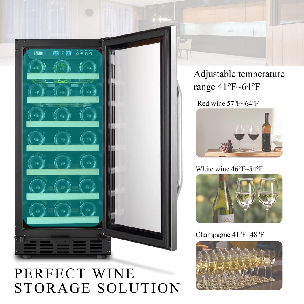 33 Bottle Built-in Compressor Wine Cooler A123