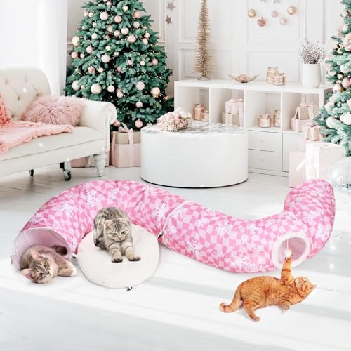 Cat Tunnel Bed with Soft Cushion & Hanging Ball Toy B5284