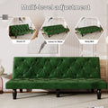 66" Green Velvet Sofa Bed U317