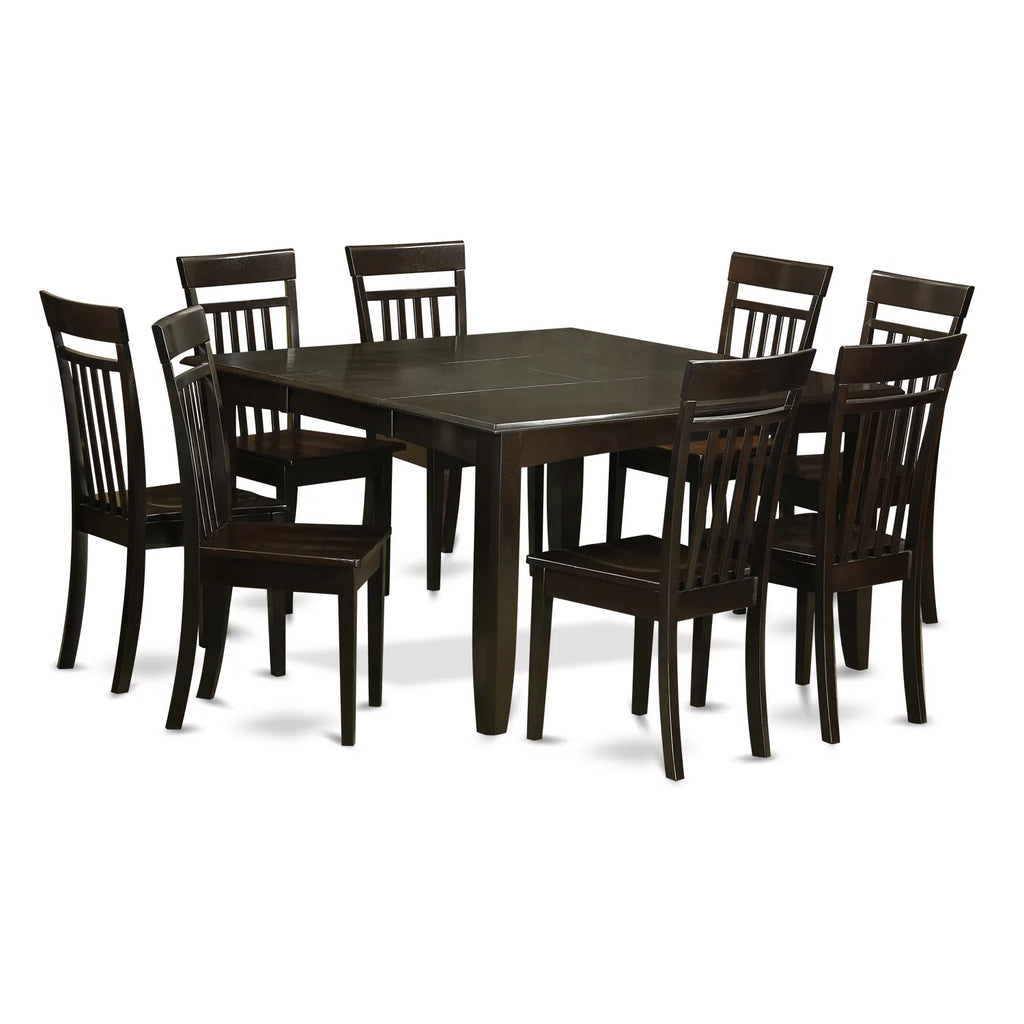 9-piece Cappuccino Dining Set with Wood Chairs S865