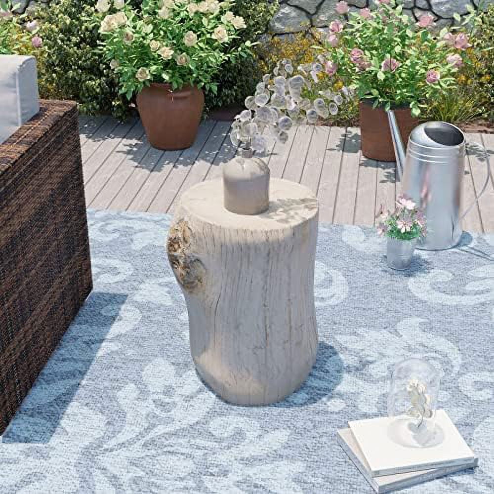 Rustic Stump Brown Wood-Look Side Table Q295246